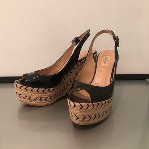 Black Valentino wedges